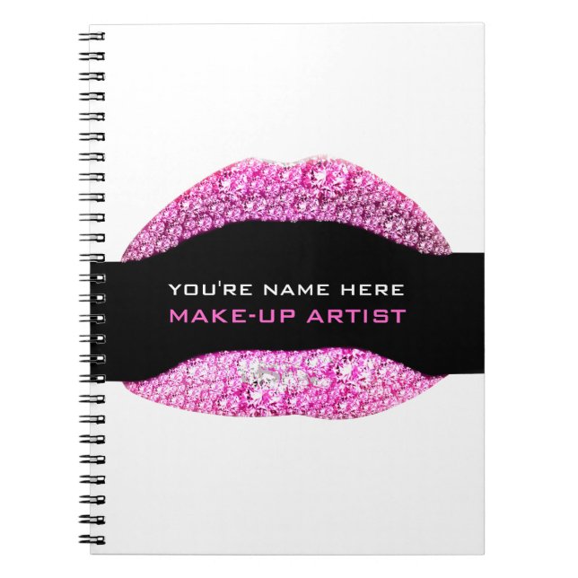 Carnet Maquillage en diamant rose chaud Artiste 80 Page (Devant)