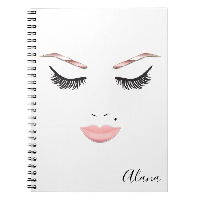Carnet Maquillage Rose Gold Visage Sourcils Lèvres Beauté (Devant)
