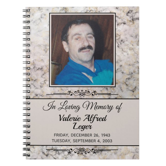 Carnet Marbled Memorial Custom Keepsakes / Guestbook (Devant)