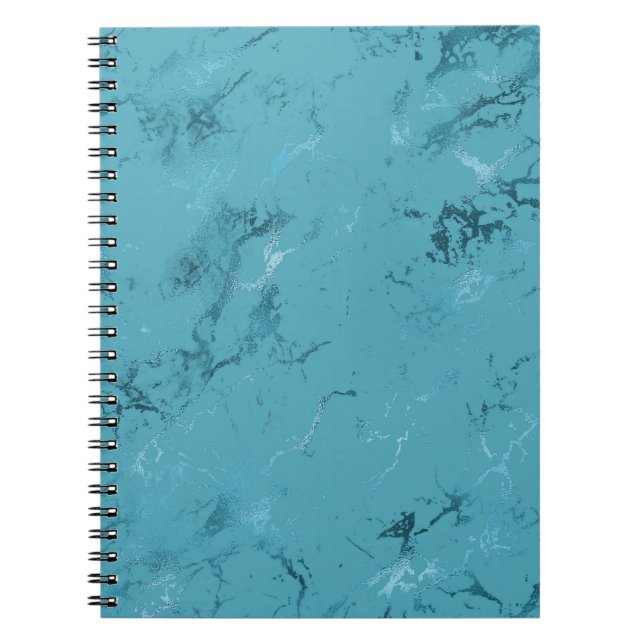Carnet Marbre bleu Chic Aqua (Devant)