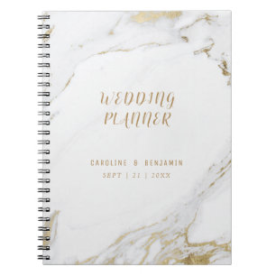 Carnet Marbre d'or Faux luxe wedding planner moderne