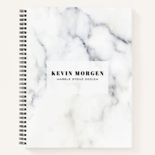 Carnet Marbre faux blanc et gris