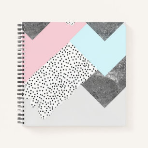 Carnet Marbre Géomtrique Pastel Design pointillé