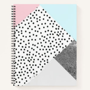 Carnet Marbre Géomtrique Pastel Design pointillé