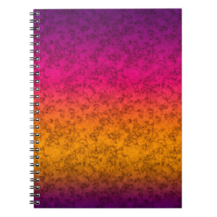 Carnet Marbre incolore dégradé rose pourpre doré