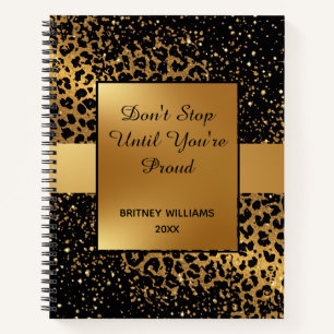 Carnet Marbre Motivationnel léopard motif brun noir