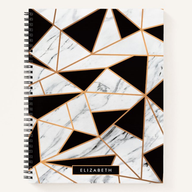Carnet Marbre noir & blanc (Devant)