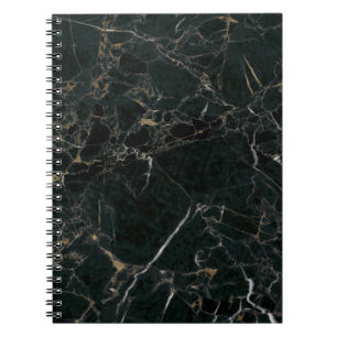 Carnet Marbre Noir Élégant : Fond Texturé