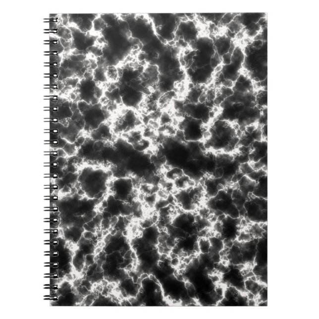 Carnet Marbre noir et or blanc (Devant)