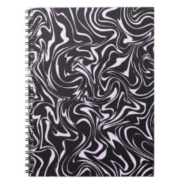 Carnet Marbre noir et rose Motif Abstrait