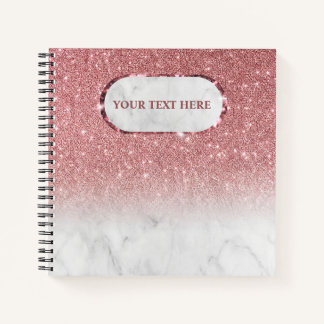 Carnet Marbre paillettes Rose Gold scintille