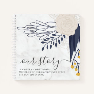 Carnet Marbre Roses Notre histoire Souvenirs Couple's Kee