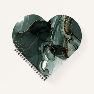 Carnet Marbre vert émeraude et or, Arrière - plan marbré