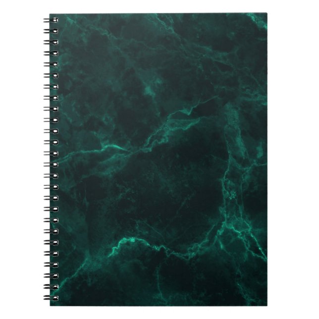 Carnet Marbre vert foncé, texture transparente. (Devant)