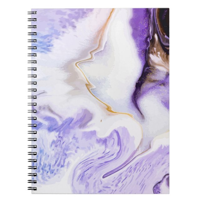 Carnet marbre violet Abstrait (Devant)