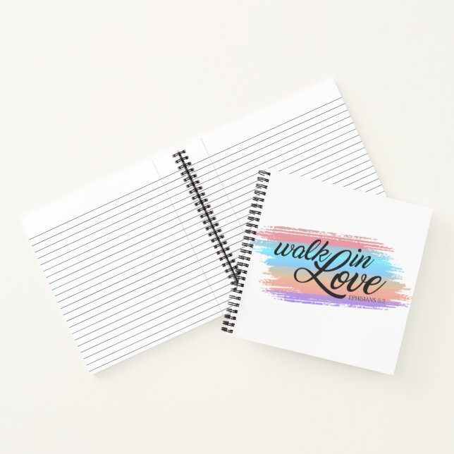 Carnet Marche dans l'amour Citation de la Bible Valentine (Intérieur)
