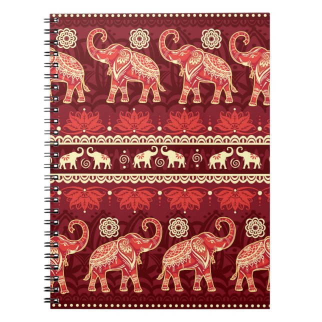 Carnet Marche des éléphants : Jouer Motif sans couture. (Devant)