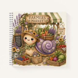 Carnet Marché fermier fantaisiste Art aquarelle escargot