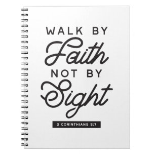 Carnet "Marcher par la foi" Bible Verse Typographie Desig