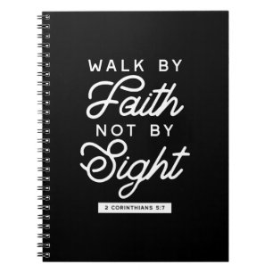 Carnet "Marcher par la foi" Bible Verse Typographie Desig