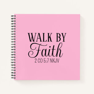 Carnet Marcher par la foi Christian Living Soft Pink Simp