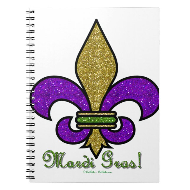 Carnet Mardi Gras Fleur De Lis Coloré (Devant)