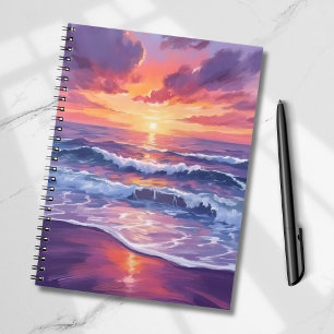 Carnet Marée Violette Couché de Soleil Violet Peinture