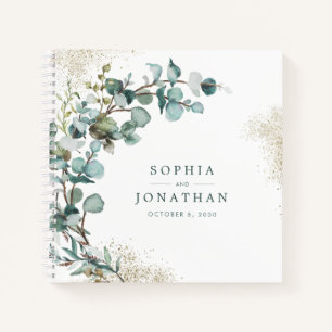 Carnet Mariage botanique de la Parties scintillant d'or E