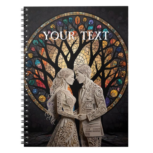 Carnet Mariage Couple & Arbre de Vie Vin Fourre-tout (Devant)