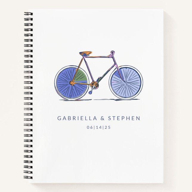Carnet Mariage de nom de couple personnalisé Bicycle viol (Devant)