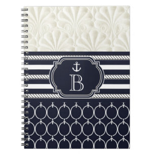 Carnet Mariage de plage élégant bleu marine et blanc