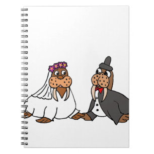 Carnet Mariage drôle de jeunes mariés de morse