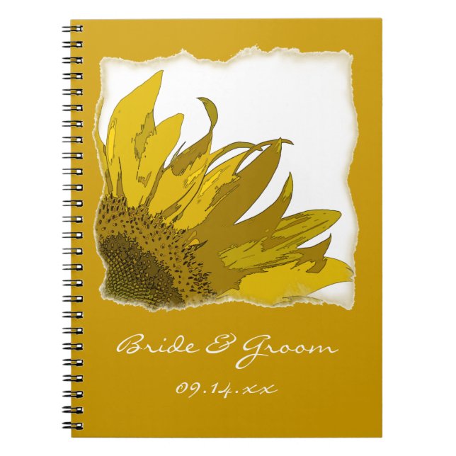 Carnet Mariage du coin du tournesol jaune (Devant)