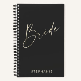 Carnet Mariage minimaliste moderne en calligraphie noir b