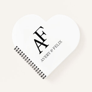 Carnet Mariage Monogram noir et blanc Elegant invité