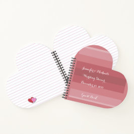 Carnet Mariage ou Fête des mariées forme coeur spirale