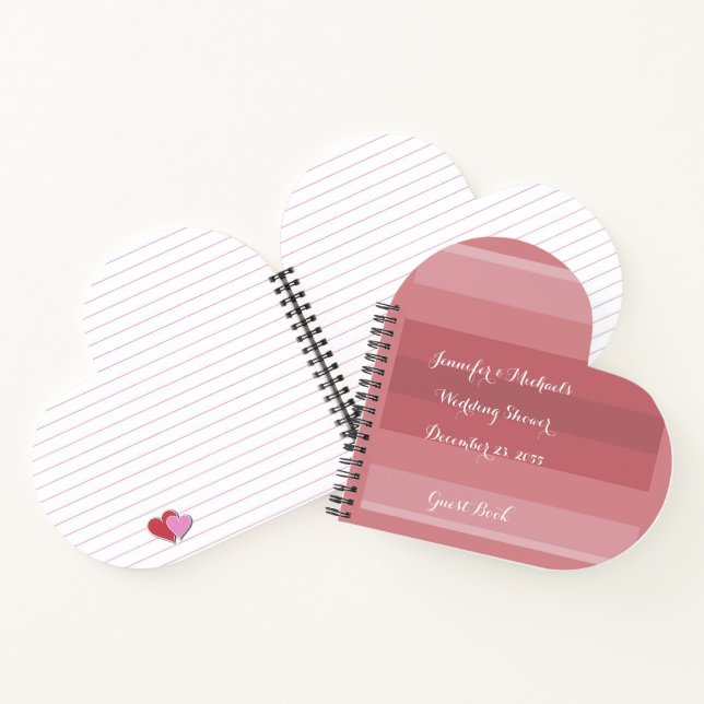 Carnet Mariage ou Fête des mariées forme coeur spirale (Intérieur)