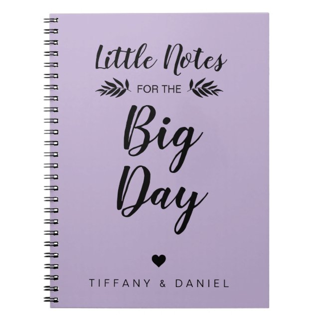 Carnet Mariage | Petite note grand jour | Personnalisé (Devant)