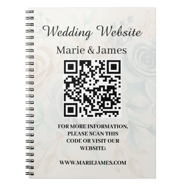 Carnet Mariage Site Web Ajouter Nom Date QR Code Minimali (Devant)