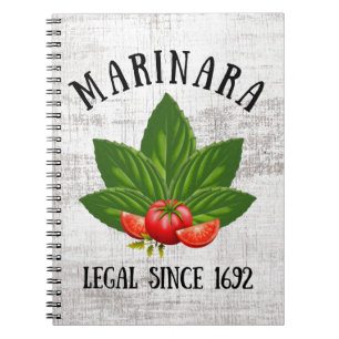 Carnet Marinara Légal Depuis 1692 Basil Tomates Feuilles