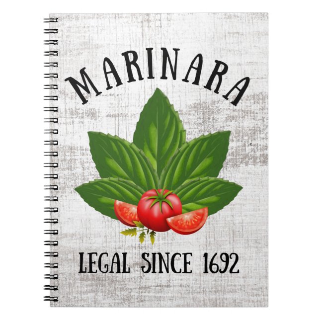 Carnet Marinara Légal Depuis 1692 Basil Tomates Feuilles (Devant)