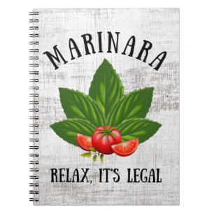 Carnet Marinara Relax C'est légal Basil Tomate Humour ali