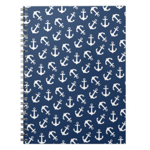 Carnet Marine Aweigh de motif d'Ancres nautiques