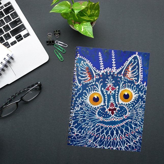 Carnet Marine Blue Artistique Chat unique kaléidoscope (Créateur téléchargé)
