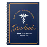 Marine Blue Gold Médicale School Graduation Keepsa