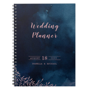 Carnet Marine blush calligraphie wedding planner rustique