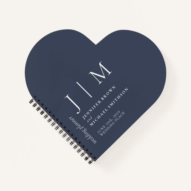Carnet Marine et blanc Formal Simple Amour Mariage (Devant)