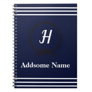 Carnet Marine nautique Blue Beach littoral Monogramme