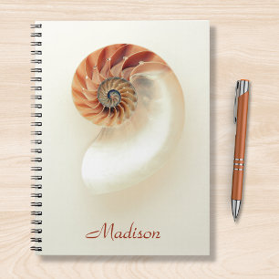Carnet Marine Seashell Nom personnalisé Minimaliste chic