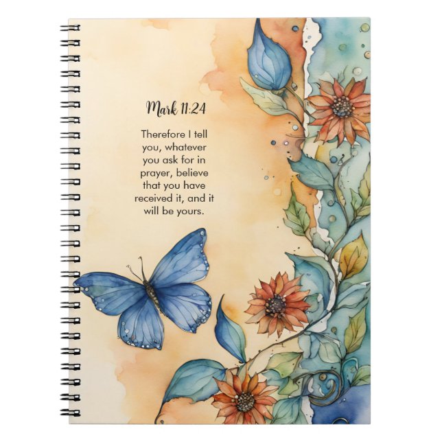Carnet Mark 11:24, Christian Bible Verse Design (Devant)